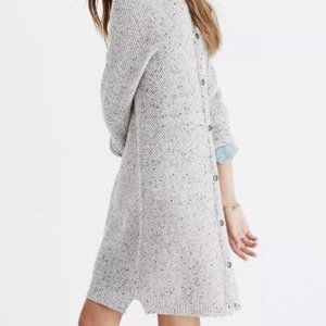 Madewell Button-Back Sweater-Dress in Donegal Grey, Size XS